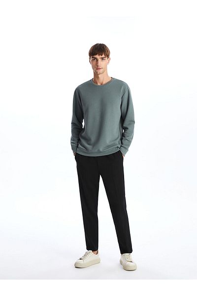 LC Waikiki Lcwk Мъжки суичър с дълги ръкави с кръгло деколте