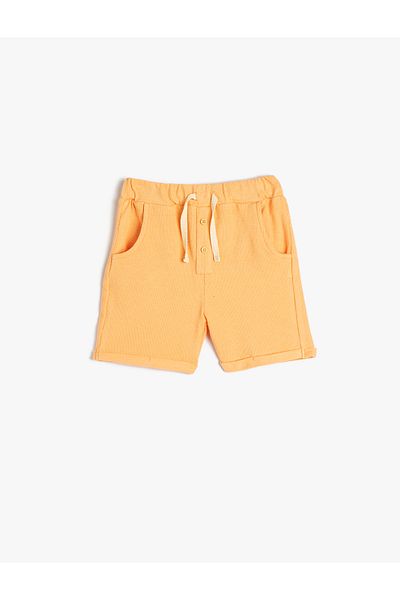 Koton Shorts Basic Buttoned Tie Waist Pocket Cotton