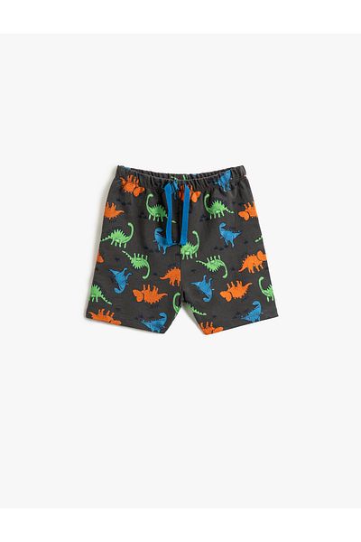 Koton Shorts mit Dinosaurier-Print und Bindebund