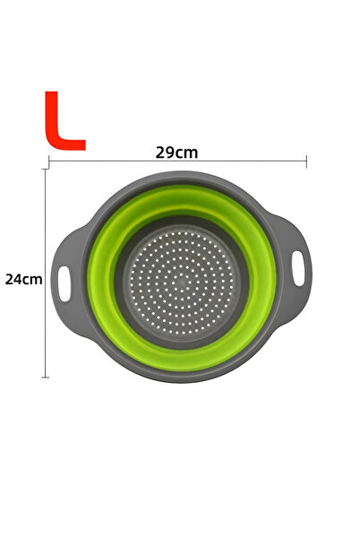 Choice5 L Green 1PC 1/2pcs Silicone Round Folding Vegetable Fruits Washing Dr...