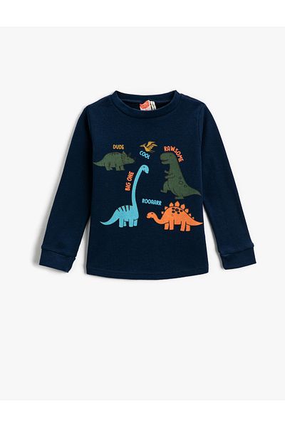 Koton Dinosaur Printed Long Sleeve T-Shirt