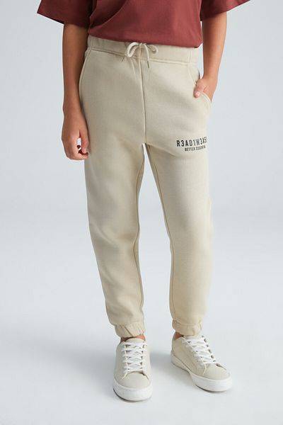 GRIMELANGE MIKE Jungen-Jogginghose aus Baumwolle und Polyester in Beige