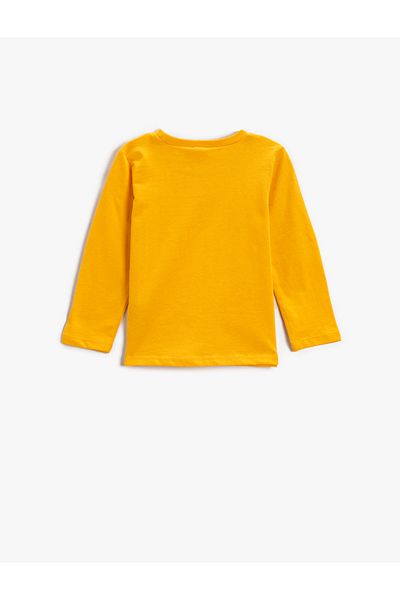 Koton Slogan Printed T-Shirt Long Sleeve Crew Neck Cotton