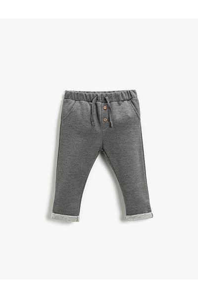 Koton Basic Design Sweatpants - Button Detail and Elastic Waist