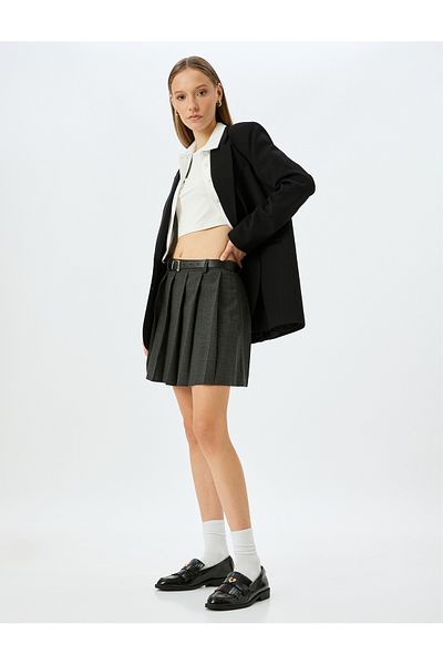 Koton X Inji - Mini Skirt with Pleated Belt Detail
