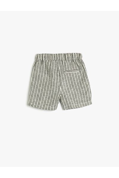 Koton Linen Shorts with Pockets Elastic Tie Waist