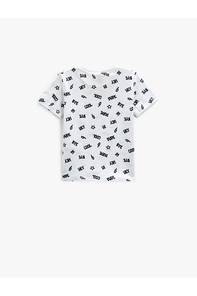Koton Printed Short Sleeve T-Shirt Crew Neck