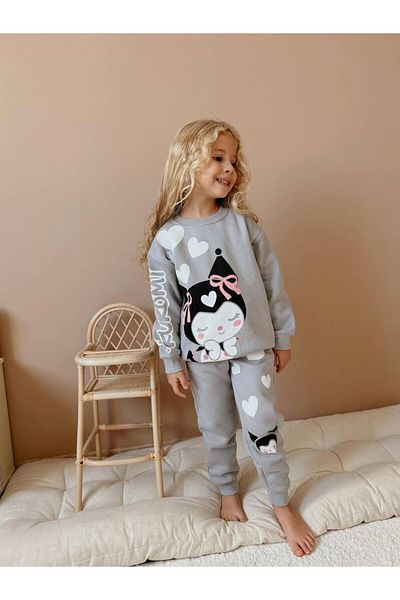 hira kids collection Kuromi̇ Character Printed Girl's Bottom Top Set