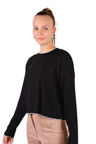 Rays 24245 Pulover cu cusătură ciobănesc negru