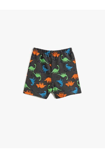 Koton Shorts mit Dinosaurier-Print und Bindebund