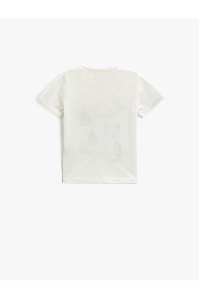 Koton Nature Themed Printed T-Shirt Short Sleeve Crew Neck
