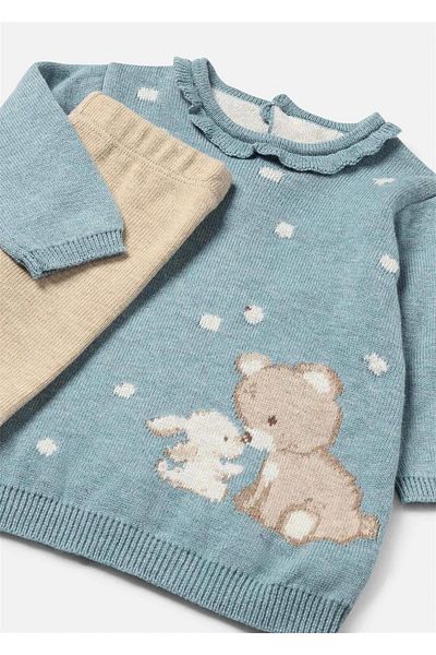 MAYORAL Blue Knitwear Sweater and Leggings Set - Baby Girl 2703