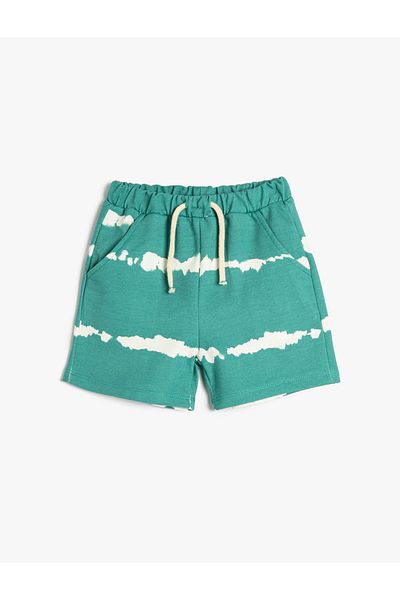 Koton Shorts Pocket Tied Waist Batik Patterned Cotton