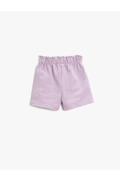 Koton Basic Shorts Elastic Waist Cotton with Embroidery Detail