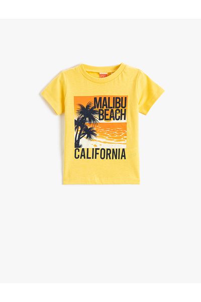 Koton Short Sleeve Crew Neck T-Shirt California Printed