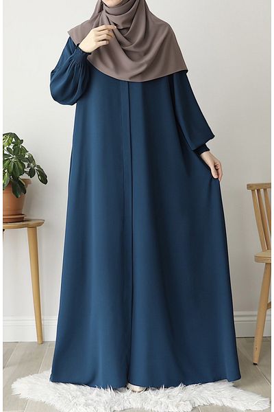 suhneva Petrol Blue Asel Mevlana Flared Ferace