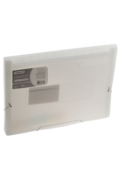 Bigpoint A4 Transparent Gusseted File - 13 Pockets with Elastics, X 2 Pieces