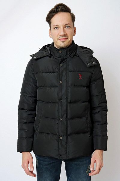 U.S. Polo Assn. Ανδρικό Μαύρο Παλτό 1443053