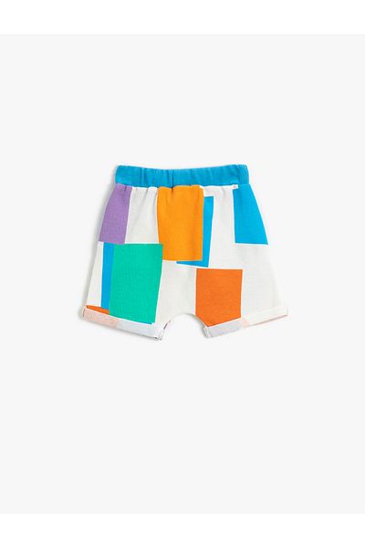 Koton Pantaloni scurți cu cravată în talie, bloc de culoare elastică, buzunar cangur