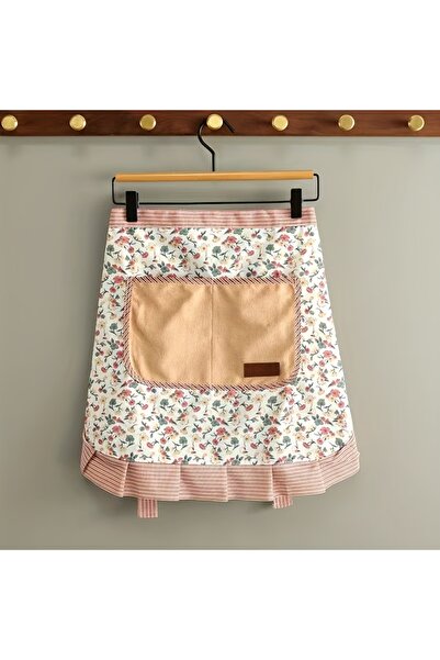 Choice Coffee Canvas Flower Half-length Apron Female Kitchen Household Work Clothes Anti-fouling Wear-resis