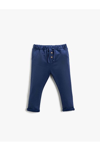 Koton Basic Design Sweatpants - Button Detail and Elastic Waist