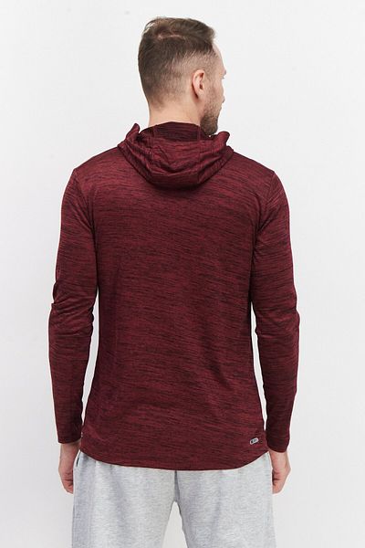 RBX Men Performance Fit Long Sleeve Training Hoodie, Maroon
