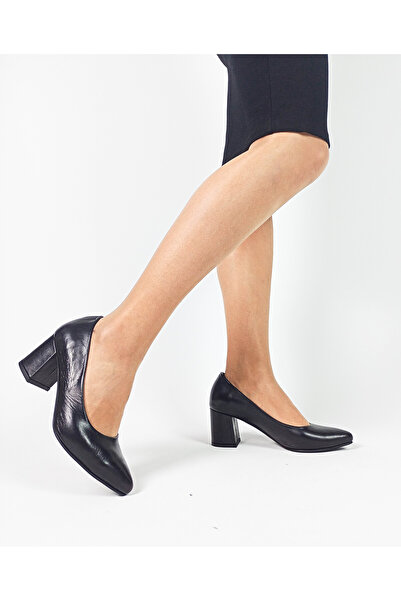 GDT Ayakkabı جلد طبيعي أسود اللون كعب سميك مقاس 35-36-37-38-39-40-41 حذاء نسا...