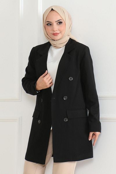 Modamihram Blazer clasic cu dungi negre - 6110