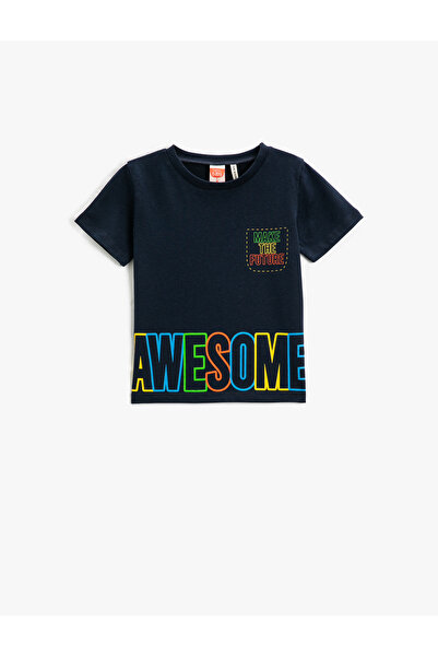 Koton تي شيرت مطبوع بأكمام قصيرة ورقبة دائرية