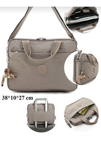 eflanmoda Geantă pentru laptop și servietă din țesătură impermeabilă gri Sanm...