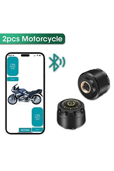 choice2 نظام مراقبة ضغط الإطارات TPMS للدراجات النارية والسيارات، قطعتان، مزو...