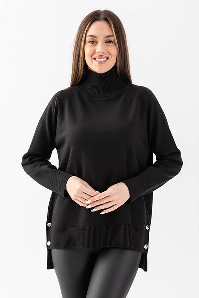 Irmak Kerekli Bluză neagră de damă Thessaloniki cu fantă Old Money Knitwear 171014