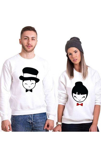 Tshirthane Happy Couple Lover Combinations Sweatshirt Couple Combination