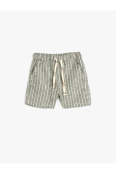 Koton Linen Shorts with Pockets Elastic Tie Waist