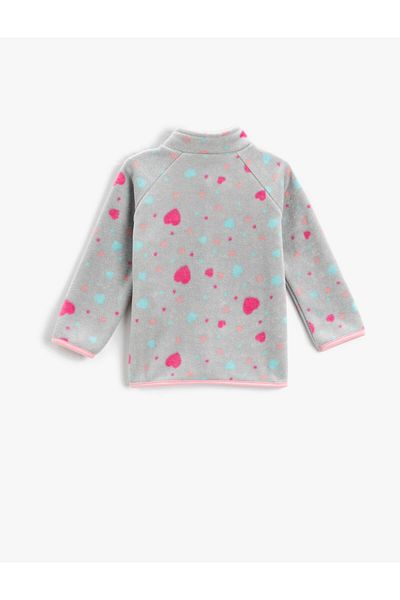 Koton Plush Cardigan Stand Collar Zippered