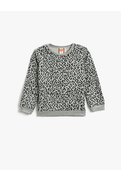 Koton Leopard Patterned Sweatshirt Crew Neck