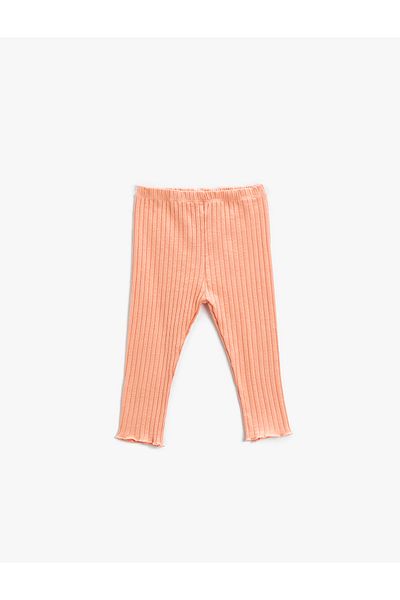 Koton Basic Ribbed Leggings with Elastic Waist