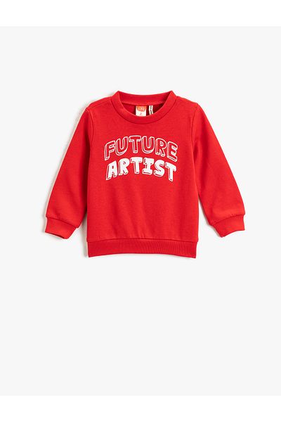 Koton Long Sleeve Crew Neck Printed Sweatshirt