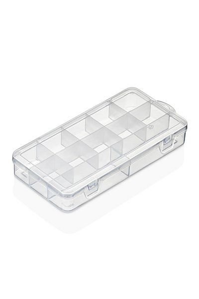 ELDİPA Διαφανές κάλυμμα και διαμερισμένο κουτί Organizer - Bead Jewelry Organizer ORG600