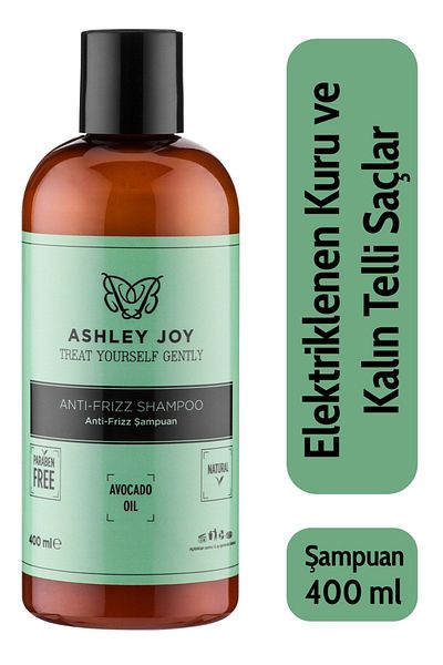 ASHLEY JOY Avocado Oil Moisturizer - 400ml Anti-Freeze Shampoo for Frizzy Hair