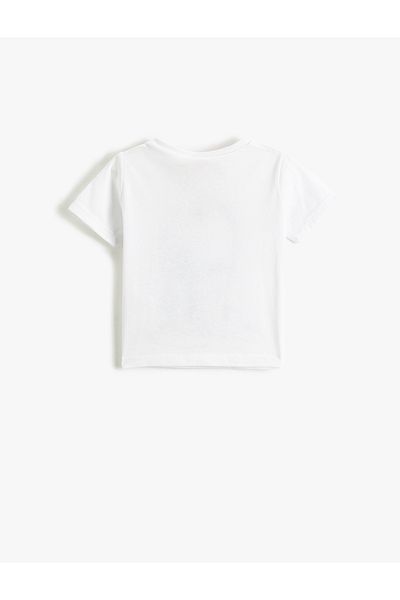 Koton Short Sleeve Crew Neck T-Shirt Dog Printed