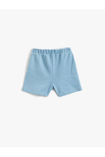 Koton Basic Shorts Textured Pockets Elastic Waist
