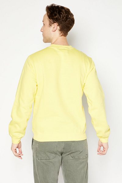 Vision Street Wear Men Crew Neck Long Sleeve Graphic Sweatshirt, Yellow