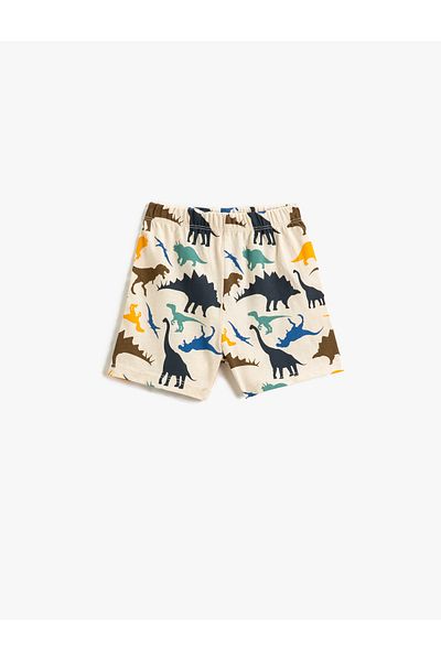 Koton Dinosaur Printed Shorts with Elastic Waist