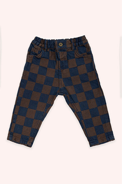 Panço Erkek Bebek Kahverengi Kareli Kot Pantolon