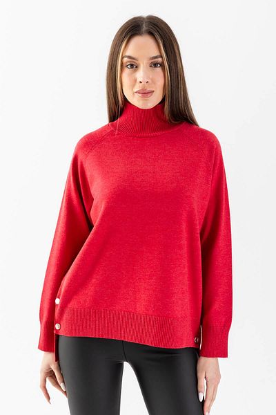 Irmak Kerekli Women's Red Selanik Slit Old Money Knitwear Blouse 171014