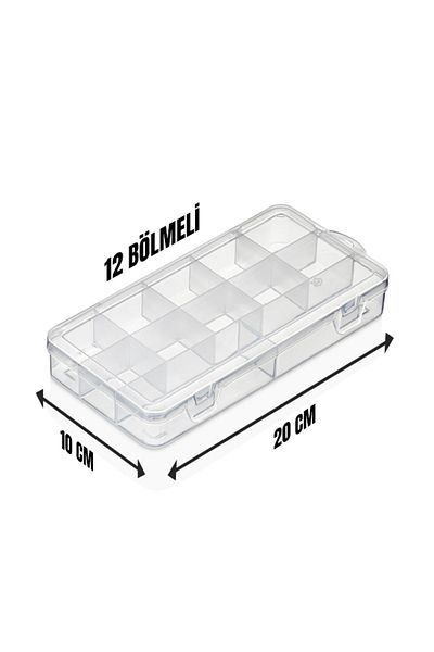 ELDİPA Διαφανές κάλυμμα και διαμερισμένο κουτί Organizer - Bead Jewelry Organizer ORG600