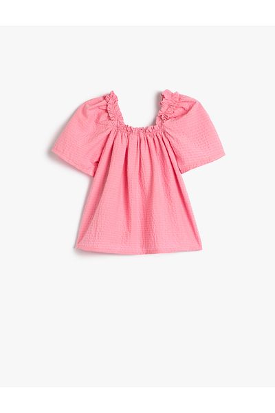 Koton Blouse Ruffled Bow Detailed Short Sleeve