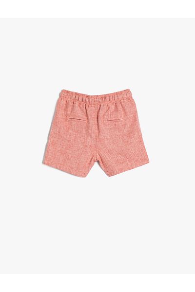 Koton Linen Shorts with Tie Waist and Pocket