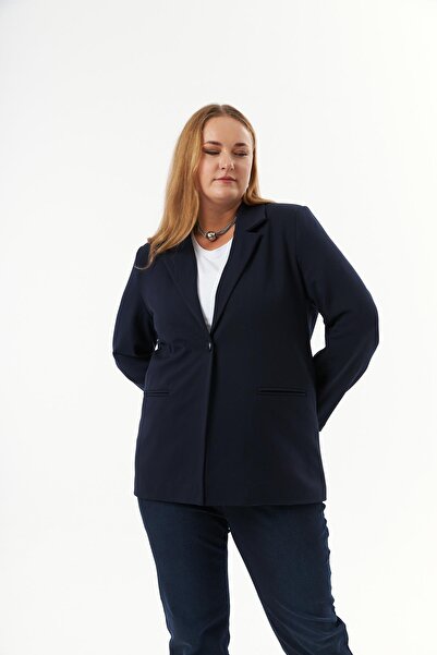 RMG Великий розмір Філето Кишеневий підкладковий піджак Синій